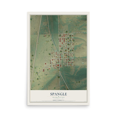 Map of Spangle, Washington, 12 x 18 inch unframed archival matte print