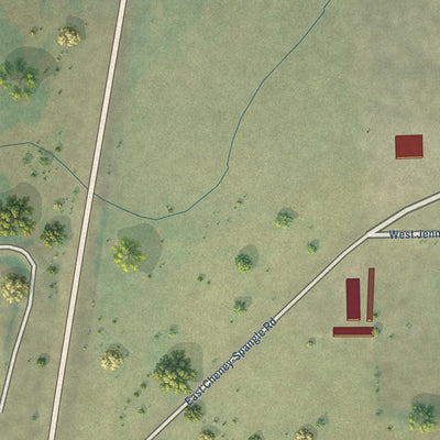 Second close-up of the map of Spangle, Washington print showing more streets and buildings