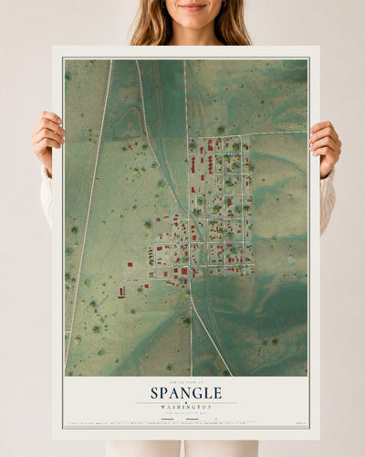 Map of Spangle, Washington, 24 x 36 inch unframed archival matte print