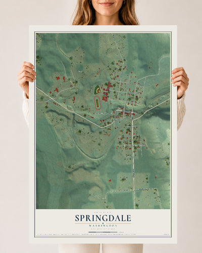 Map of Springdale, Washington, 24 x 36 inch unframed archival matte print