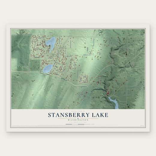 Stansberry Lake, Washington map print, the full design
