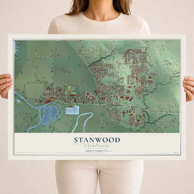Map of Stanwood, Washington, 18 x 24 inch unframed archival matte print