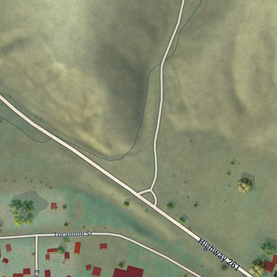 Second close-up of the map of Starbuck, Washington print showing more streets and buildings