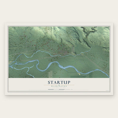 Startup, Washington map print, the full design