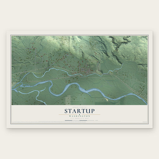 Startup, Washington map print, the full design