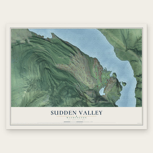 Sudden Valley, Washington map print, the full design
