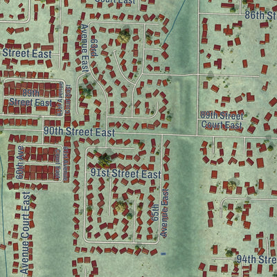 Close-up of the map of Summit, Washington print showing street and building detail