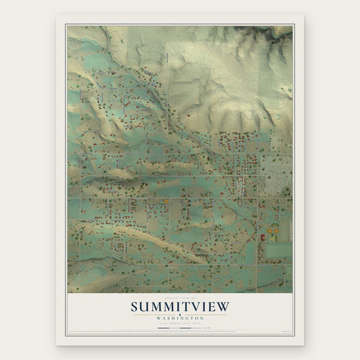 Summitview, Washington map print, the full design