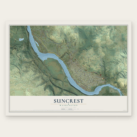 Suncrest, Washington map print, the full design