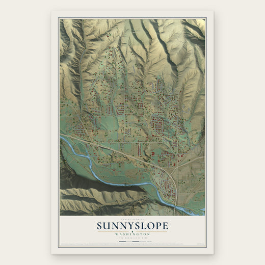 Sunnyslope, Washington map print, the full design