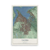 Map of Tacoma, Washington, 12 x 18 inch unframed archival matte print