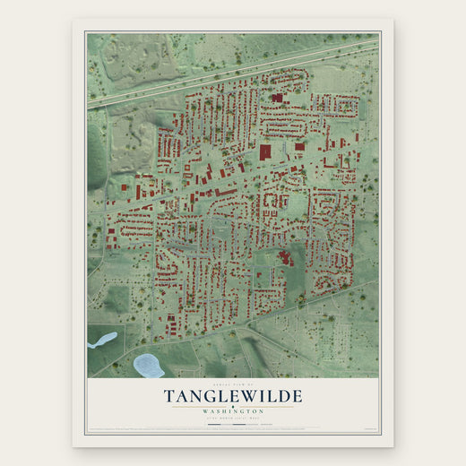 Tanglewilde, Washington map print, the full design