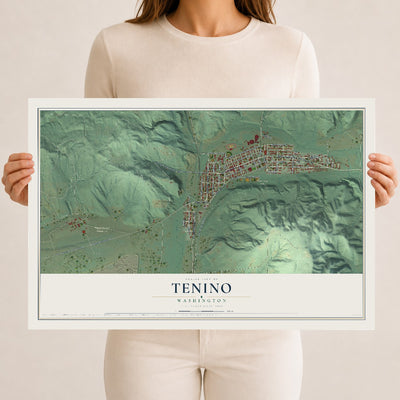 Map of Tenino, Washington, 12 x 18 inch unframed archival matte print