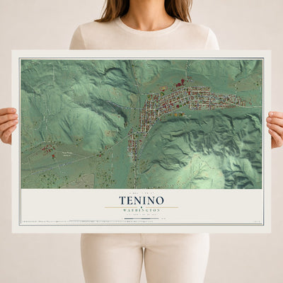 Map of Tenino, Washington, 18 x 24 inch unframed archival matte print