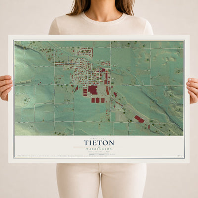 Map of Tieton, Washington, 18 x 24 inch unframed archival matte print