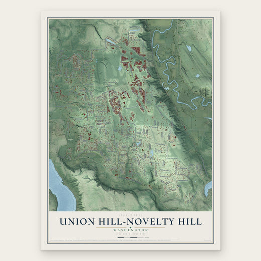 Union Hill-Novelty Hill, Washington map print, the full design
