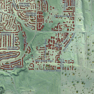 Second close-up of the map of University Place, Washington print showing more streets and buildings