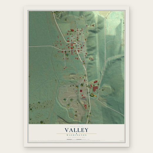 Valley, Washington map print, the full design
