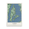 Map of Vashon, Washington, 12 x 18 inch unframed archival matte print
