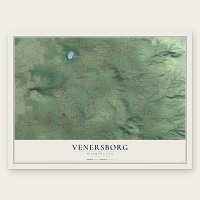 Venersborg, Washington map print, the full design