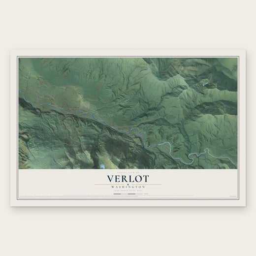 Verlot, Washington map print, the full design