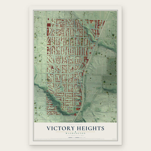 Victory Heights, Washington map print, the full design
