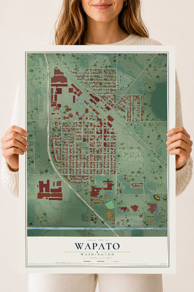 Map of Wapato, Washington, 18 x 24 inch unframed archival matte print