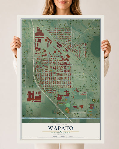 Map of Wapato, Washington, 24 x 36 inch unframed archival matte print