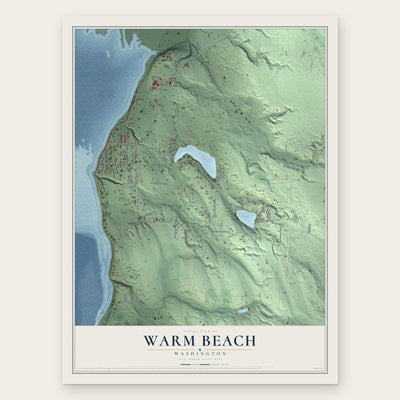 Warm Beach, Washington map print, the full design