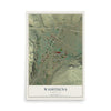 Map of Washtucna, Washington, 12 x 18 inch unframed archival matte print