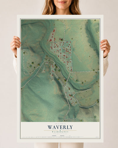 Map of Waverly, Washington, 24 x 36 inch unframed archival matte print