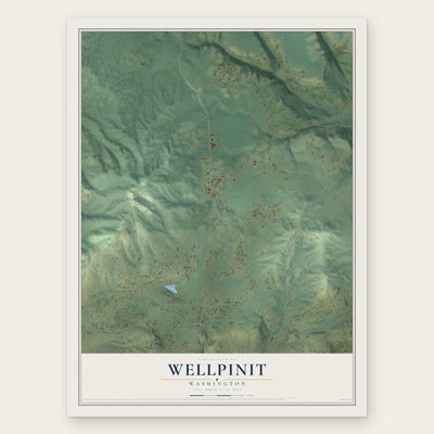 Wellpinit, Washington map print, the full design