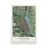 Map of Wenatchee, Washington, 12 x 18 inch unframed archival matte print