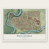 West Central, Washington map print, the full design