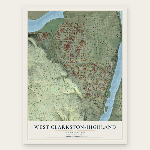 West Clarkston-Highland, Washington map print, the full design