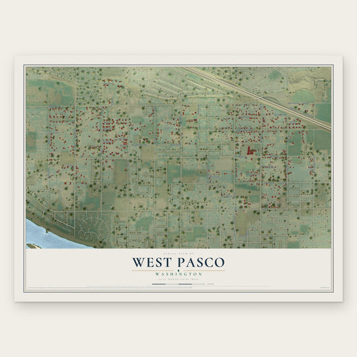 West Pasco, Washington map print, the full design