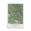 Map of West Richland, Washington, 12 x 18 inch unframed archival matte print