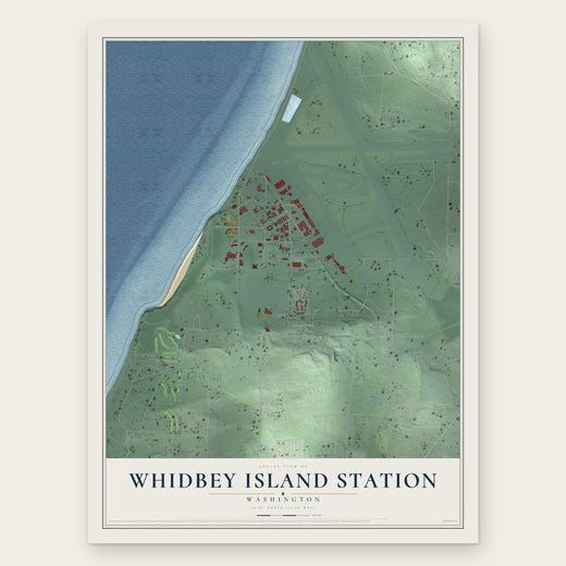 Whidbey Island Station, Washington map print, the full design