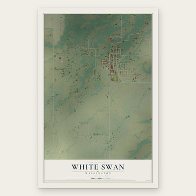 White Swan, Washington map print, the full design