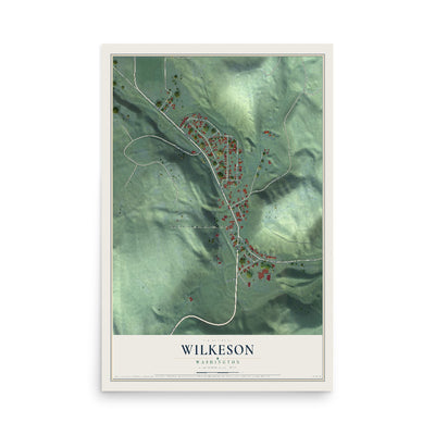 Map of Wilkeson, Washington, 12 x 18 inch unframed archival matte print