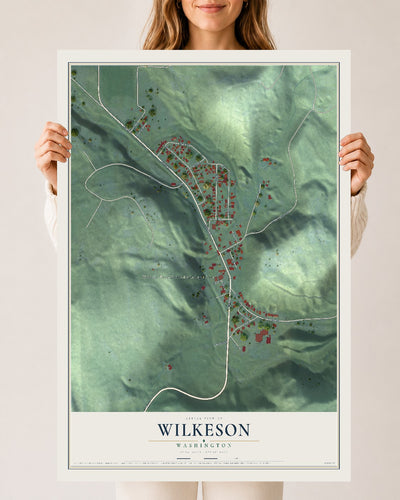 Map of Wilkeson, Washington, 24 x 36 inch unframed archival matte print