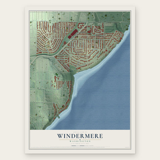 Windermere, Washington map print, the full design