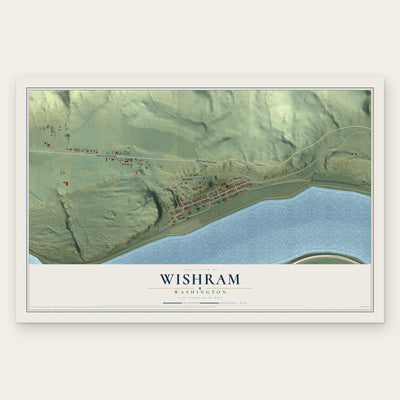 Wishram, Washington map print, the full design