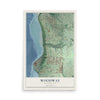 Map of Woodway, Washington, 12 x 18 inch unframed archival matte print