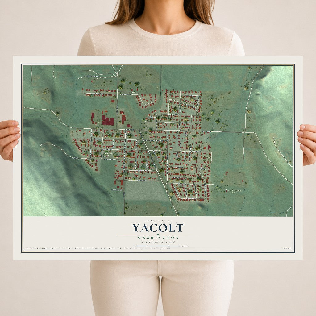Map of Yacolt, Washington, 18 x 24 inch unframed archival matte print