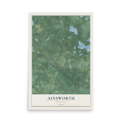 Map of Ainsworth, Wisconsin, 12 x 18 inch unframed archival matte print