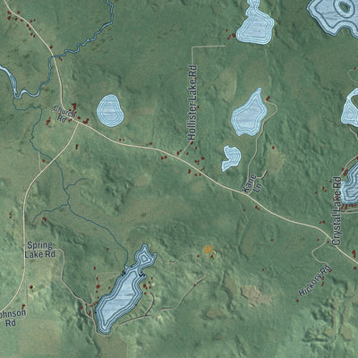 Second close-up of the map of Ainsworth, Wisconsin print showing more streets and buildings
