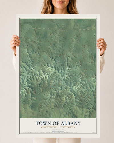 Map of the Town of Albany, Pepin County, Wisconsin, 24 x 36 inch unframed archival matte print