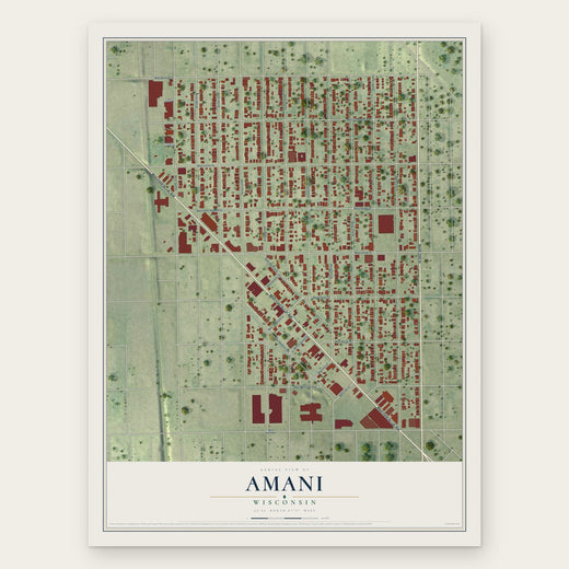 Amani, Wisconsin map print, the full design