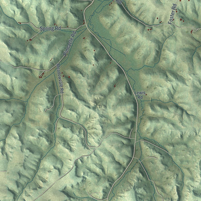 Close-up of the map of the Town of Arena, Wisconsin print showing street and building detail